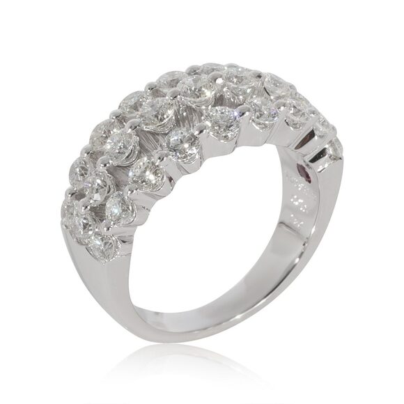 Roberto Coin 3 Row Diamond Ring in 18K White Gold 1.5 CTW - Picture 3 of 5